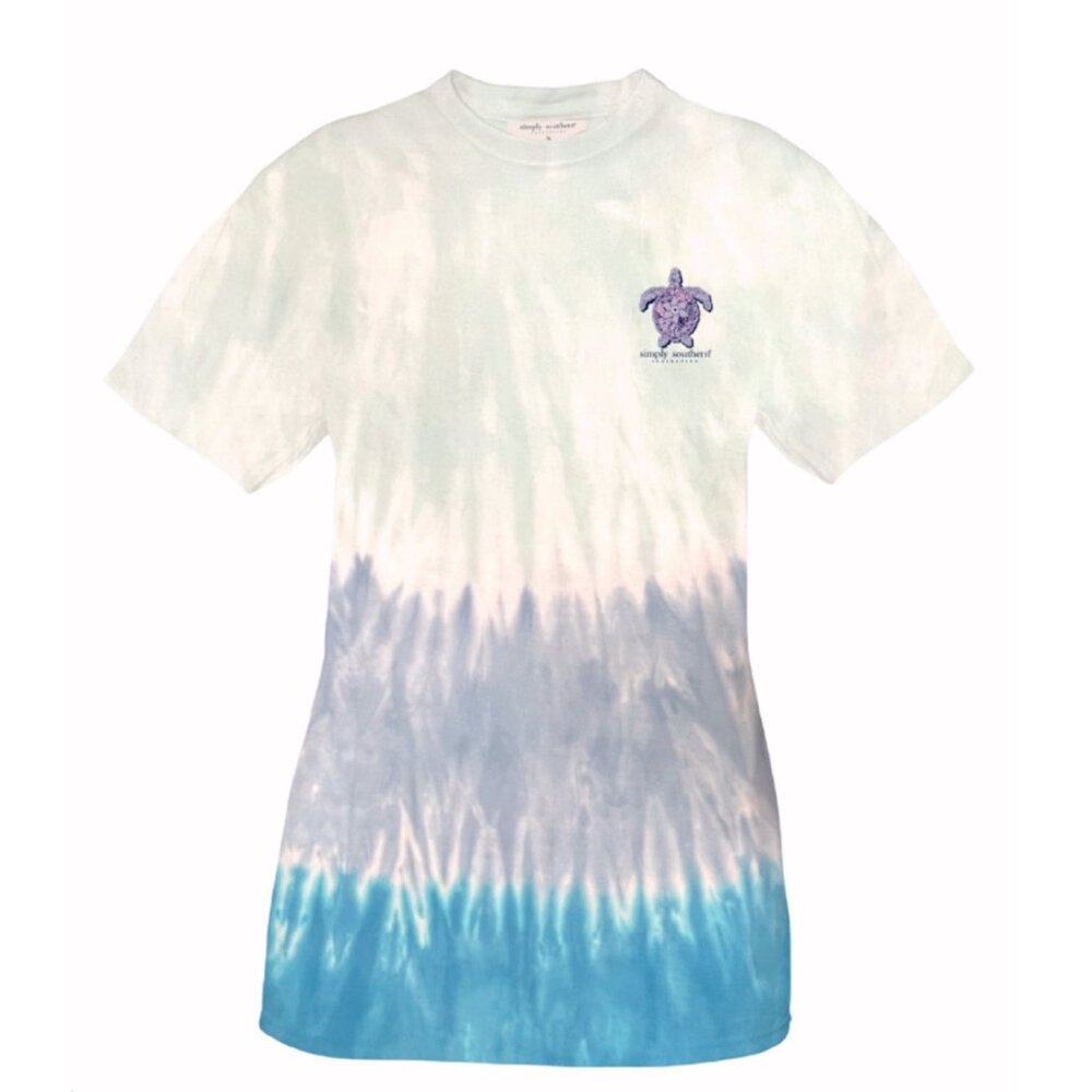 Simply Southern Sea Turtle Striped Tie Dye Short Sleeve T-Shirt NEW Fast Ship - Picture 2 of 6